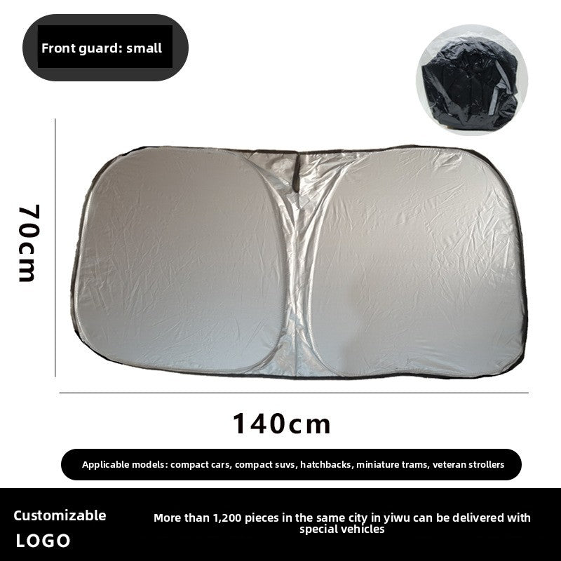 Summer Car Sunshade Silver Coated Cloth Sun Protection Car Heat Insulation Car Interior Anti-Glare Sunshade Curtain Front Sunshade