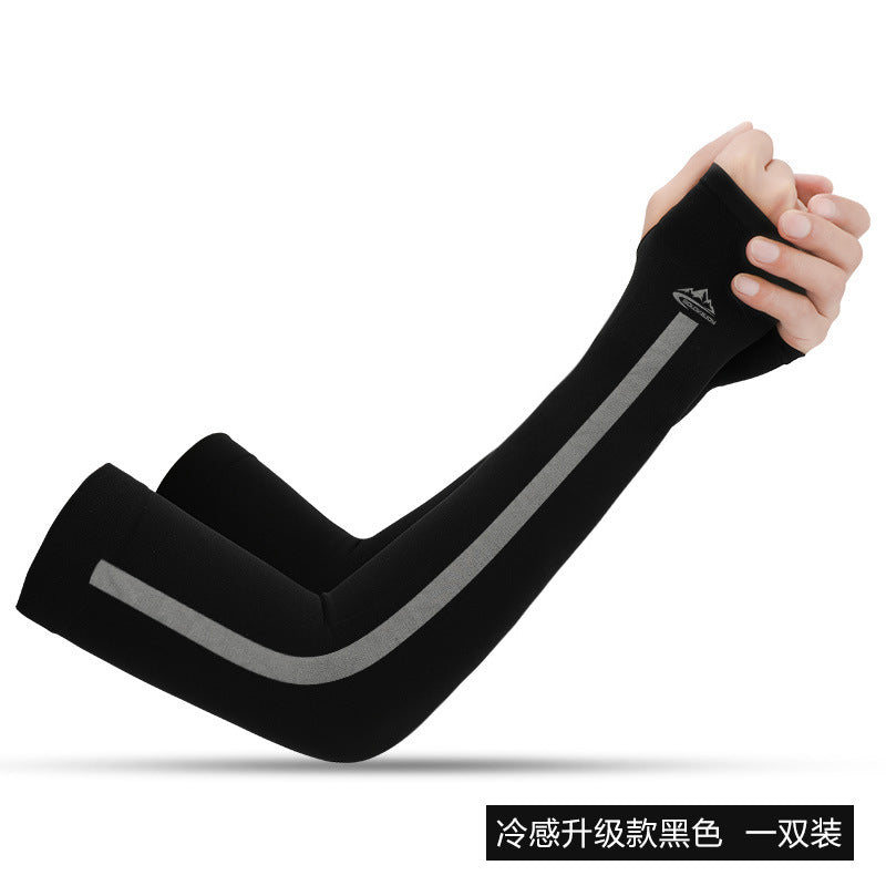 Summer Viscose Fiber Sun-Protection Oversleeves Men's and Women's Outdoor Driving UV-Proof Arm Guard Sun-Proof Thin Breathable Ice Sleeve Wholesale