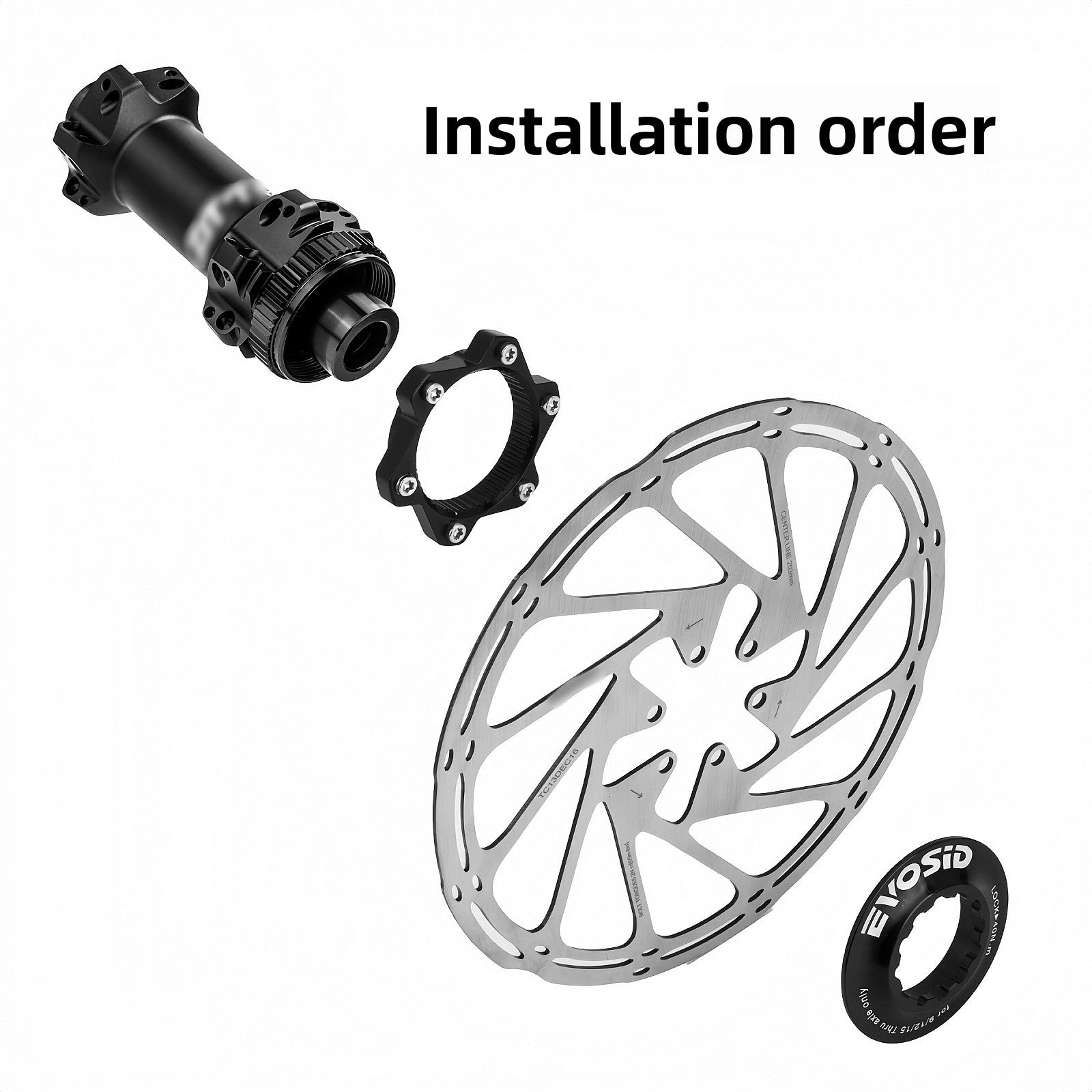 Center Lock to Six-Bolt Disc Adapter CNC Aluminum Alloy Thru-Axle Hub Center Lock Disc Conversion Mount Disc Brake Mount