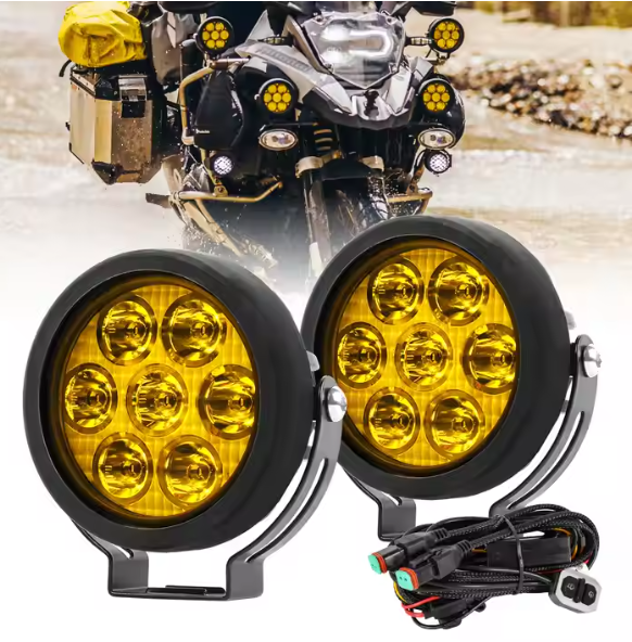 60W 4.5 Inch Round Yellow White Projector Mini Driving Light for Motorcycle Led Fog Light With Wire Harness Switch