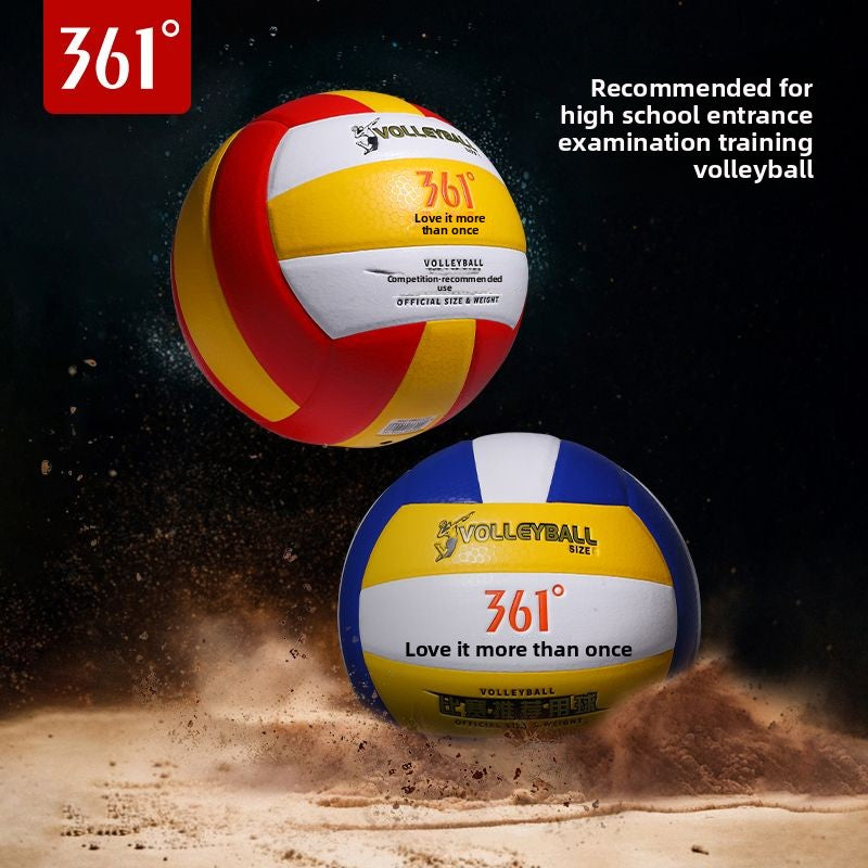 361 Degree Leather Volleyball No. 5 PU High Elasticity Non-Hand-Hurting Training Physical Exam Soft Volleyball Special for High School Entrance Exam Students Competition