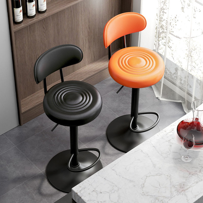 Kerun Bar Stool Modern Simple Swivel High Stool Home Use with Backrest Bar Chair Cashier Desk Adjustable Bar Stool