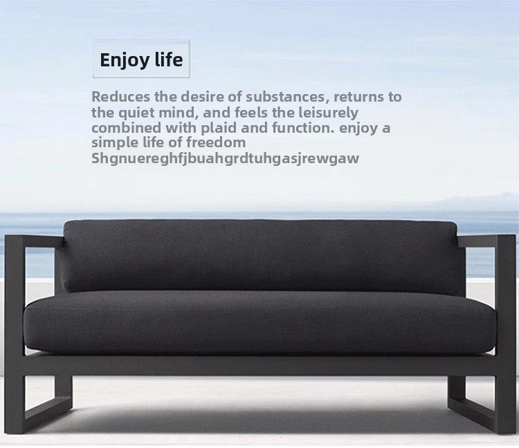 Outdoor Sofa for Courtyard Garden, Simple Modern Waterproof and Sunproof Aluminum Alloy Balcony Sofa, Outdoor Terrace Sofa