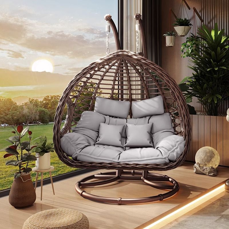 Outdoor Swing Basket Courtyard Double Glider