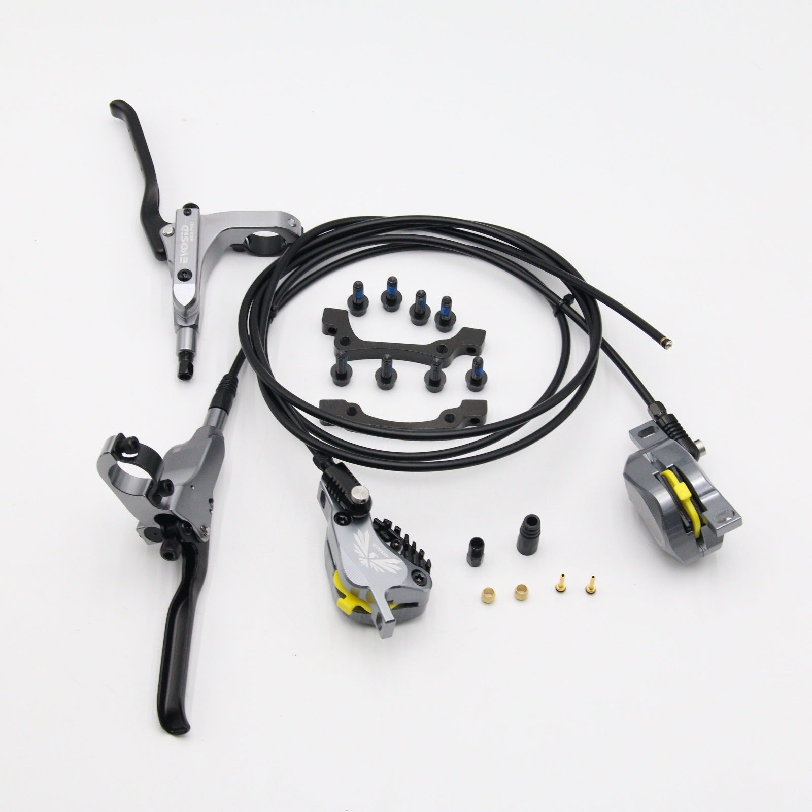 EVOSID Four-Piston Oil Brake Mountain Bike Oil Disc CNC Aluminum Alloy Internal Cable Routing Downhill DH/XC Hydraulic Disc Brake