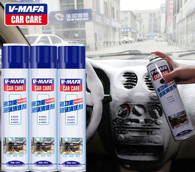 Private Label Multi-purpose Foam Cleaner Spray 650ML Car Foam Agent Deep Cleaning Foam Car Leather Care Cleaner