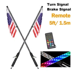 3ft 4ft 5ft 6ft Buggy Spiral RGB Antennas Whip Flag OffRoad UTV SXS ATV RZR Off Road Remote APP Control Antana Led Whip Lights