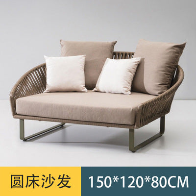 Outdoor Sofa Villa Courtyard Balcony Homestay Hotel Bar Coffee Restaurant Outdoor Waterproof Rattan Chair Set