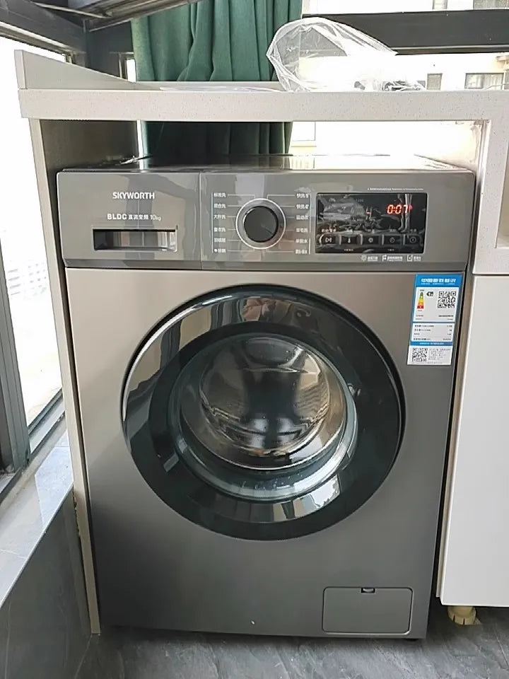 Skyworth 10kgs Front Loading Washing Machine And Dryer Combo Washer micro-steam air protection