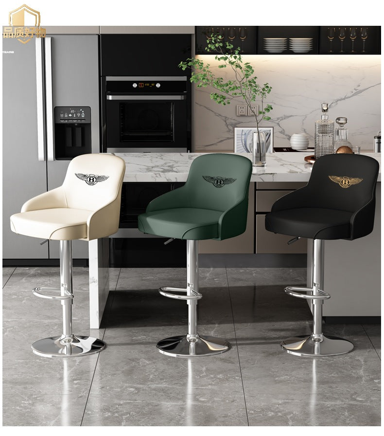Bar Stool Luxury Bentley High Stool Adjustable Bar Chair Swivel Home Island Counter High-end Front Desk Commercial High Stool