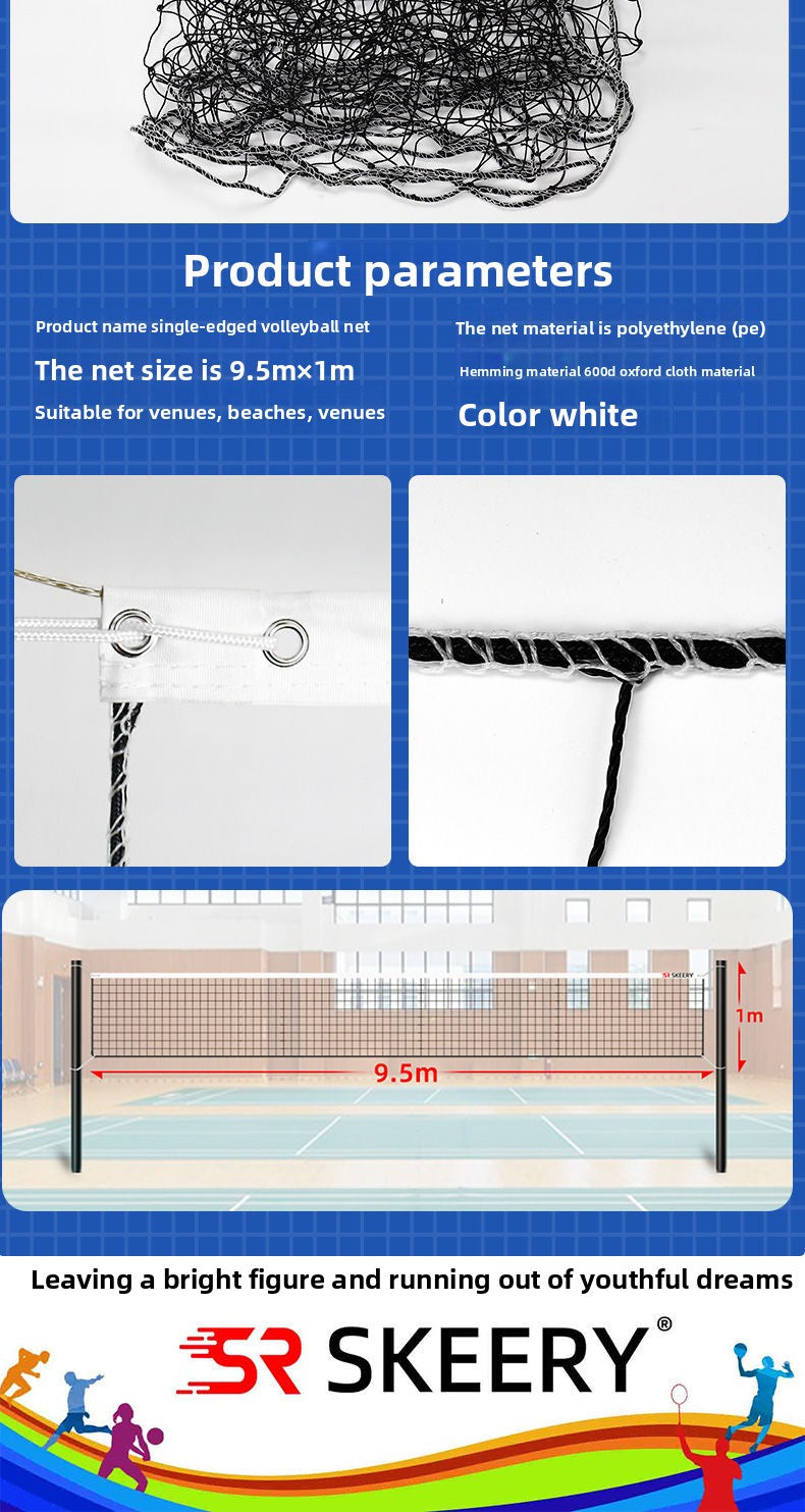 Skyray Volleyball Net Portable Outdoor Knotted Ball Net Thickened Four-Sided Standard Net Training Volleyball Net for Two Players