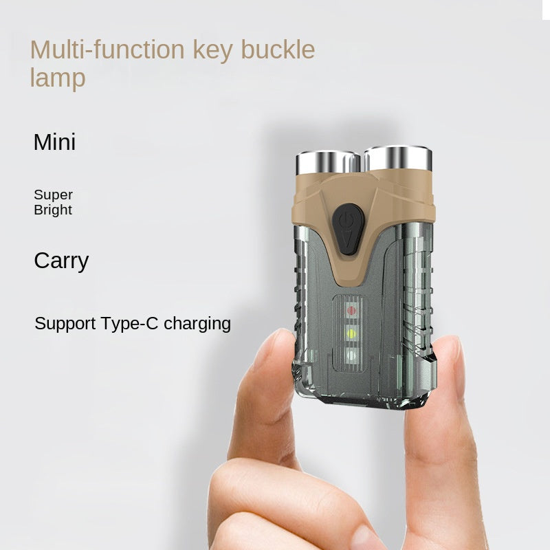 Mini Torch Waterproof Type-C Fast Charging Multifunctional Keychain Light Rechargeable Emergency Light LED Work Light