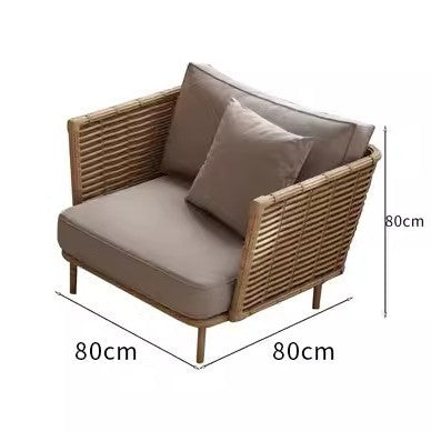 Outdoor Rattan Sofa Courtyard Leisure Outdoor Balcony Rattan Chair Sunproof Waterproof Homestay Sunroom Combination Furniture