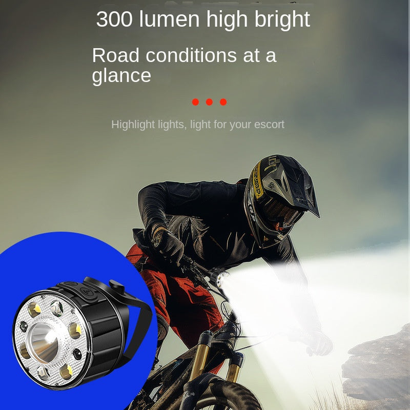 Bicycle Light Headlight Wave Induction Night Riding Lights Mountain Bike Multi-Function Rechargeable Strong Light Bicycle Cycling Fixture Light