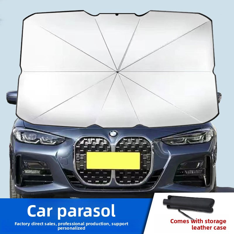 Car Sunshade Umbrella Front Shield Sun Protection Heat Insulation Retractable Foldable Universal for BMW Audi Tesla All Series