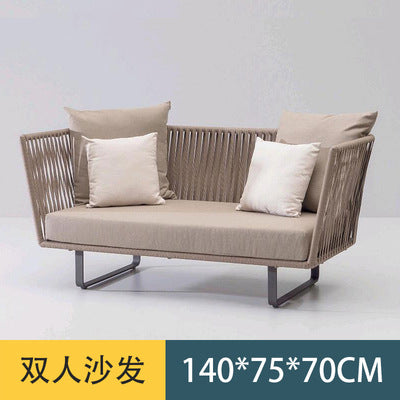 Outdoor Sofa Villa Courtyard Balcony Homestay Hotel Bar Coffee Restaurant Outdoor Waterproof Rattan Chair Set