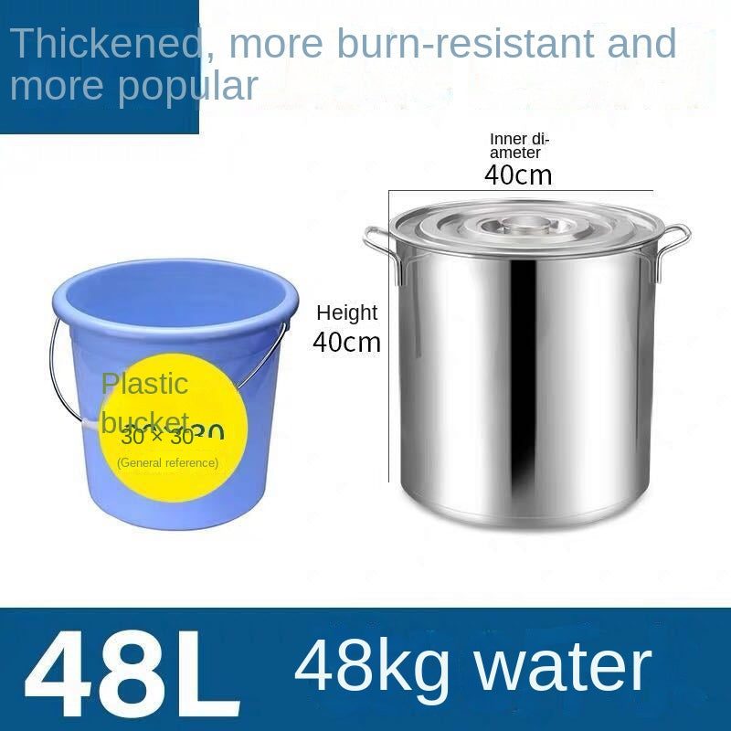 Stainless steel pot Commercial soup bucket with lid soup pot thickened bottom large capacity