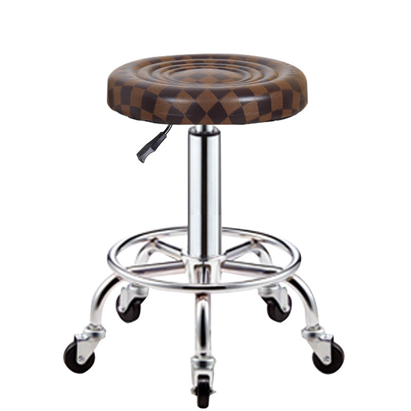 Adjustable Swivel Stool with Wheels, Large Work Stool, Round Stool for Barber Shop, Hair Salon, Bar Counter Chair with Backrest, Bar Chair