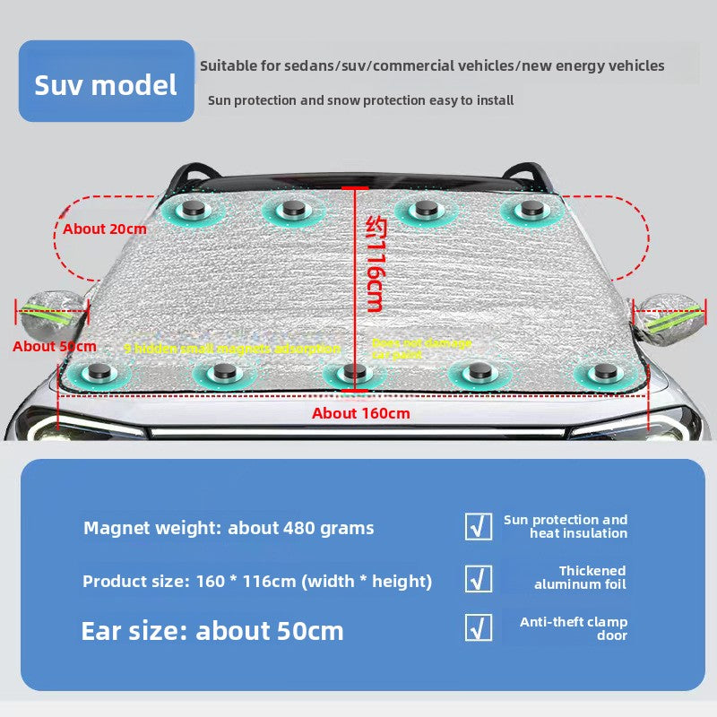 Car Sunshade Front Windshield Sun Protection Windshield Heat Insulation Thickened Sunshade Board Heat Insulation Sunshade Curtain Sunshade Umbrella