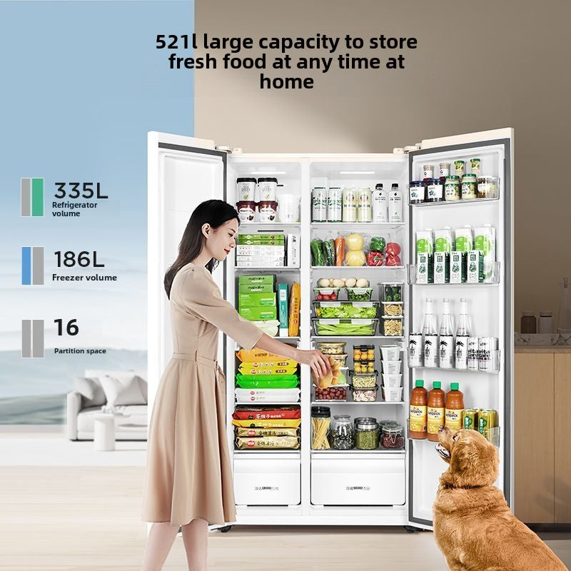 TCL Refrigerator 521 Liters Air Cooling Frostless Double Door Double Door Double-Door Refrigerator Household Computer Temperature Control