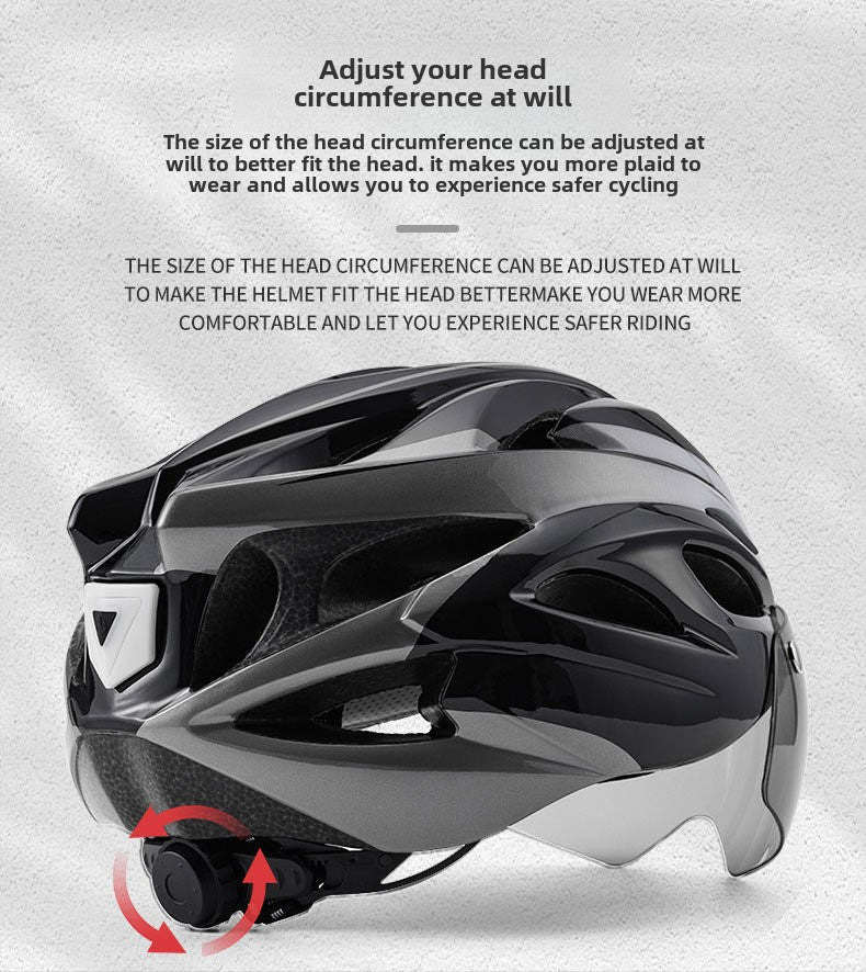 Ce Riding Helmet Magnetic Suction Goggles Men's and Women's Summer Road Safety Hat with Brim Integrated Molding Breathable Handsome