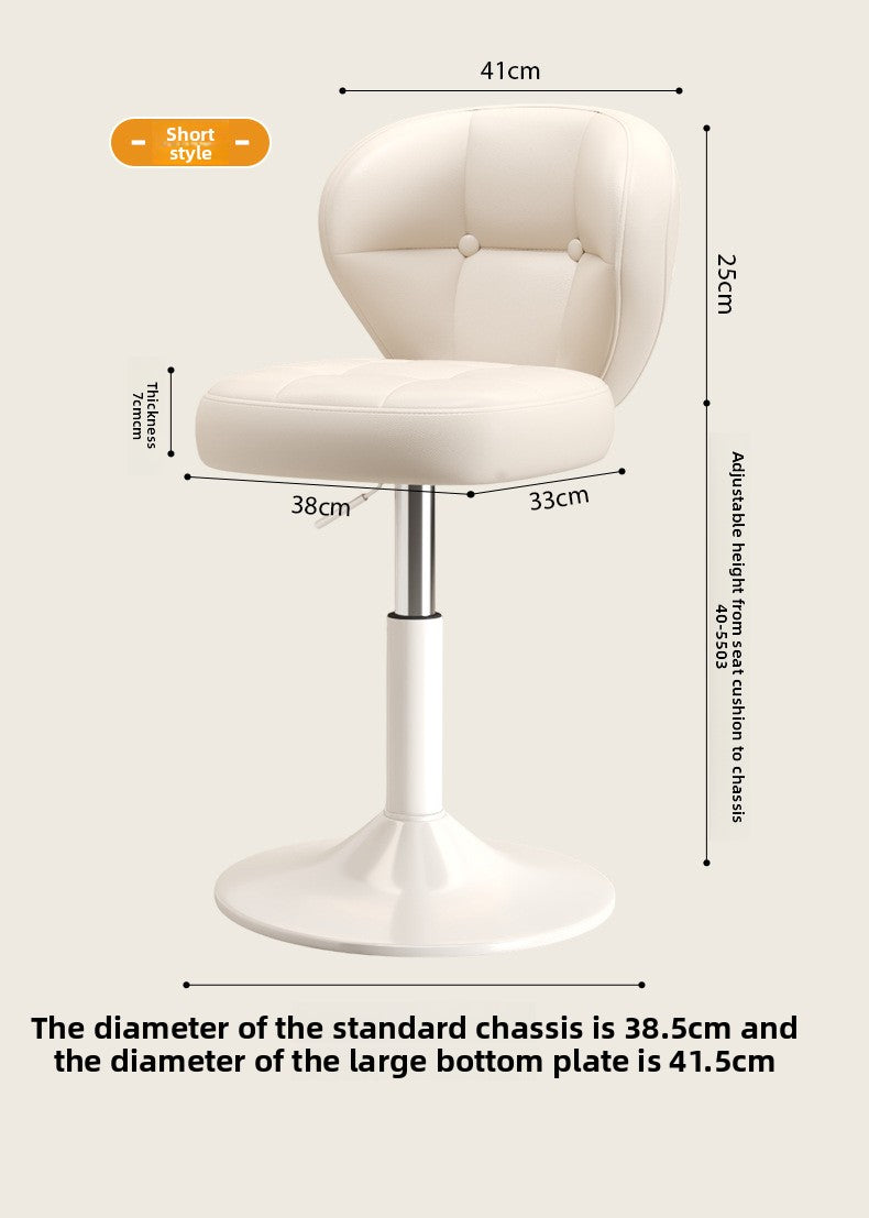Comfortable Widened Seat Front Desk Cashier Bar Stool Light Luxury High Leg Stool Home Lifting Rotating Backrest Bar Chair