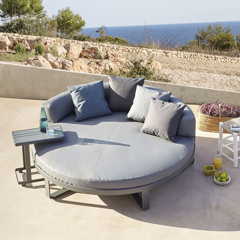 Outdoor Reclining Bed Courtyard Villa Open-Air Round Bed Waterproof Sunproof Outdoor Leisure Round Sofa Double Sunbed