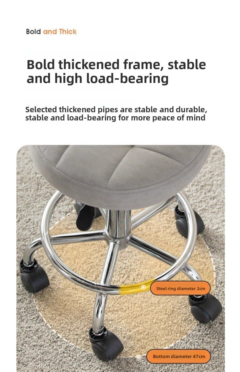 Kerun Bar Stool with Adjustable Height and Wheels, Beauty Stool, Bar High Chair, Home Use Long Sitting Bar Stool, Rotating High Stool