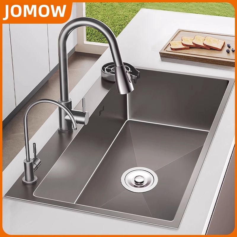 304 Stainless Steel Thickened Gun Gray Nano Sink Large Single Sink Household Kitchen Table Dishwashing Sink Washing Basin