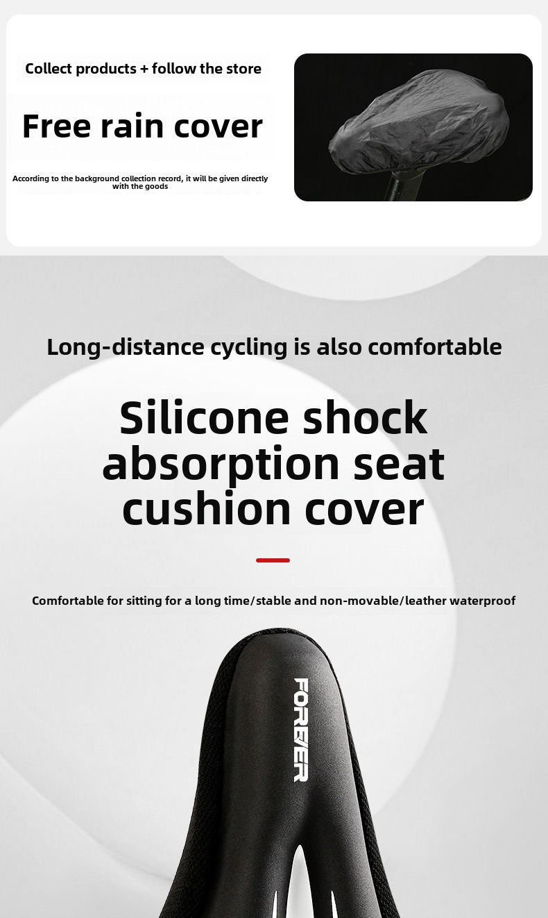 Permanent Bicycle Cushion Cover Silicone Thickened Comfortable Soft Road Bike Bicycle Saddle Cover Accessories Mountain Bike Seat Cover