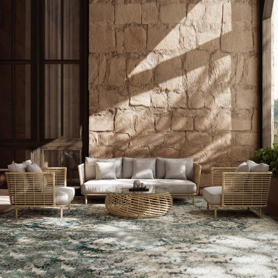 Outdoor Rattan Sofa Courtyard Leisure Outdoor Balcony Rattan Chair Sunproof Waterproof Homestay Sunroom Combination Furniture