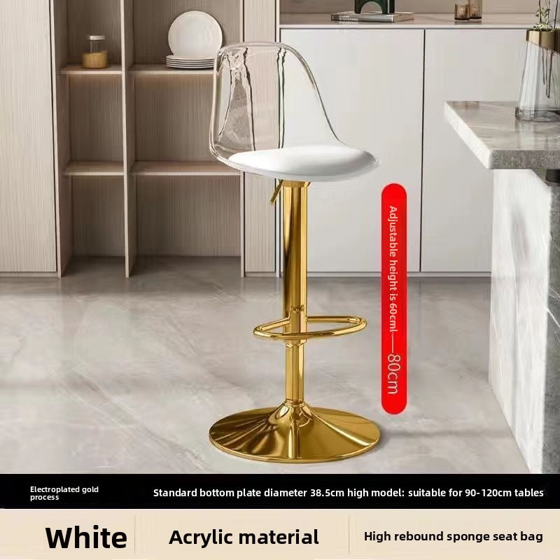 Bar Stool Light Luxury Acrylic Transparent Bar Chair Adjustable Rotating Home High Stool Company Front Desk Bar Chair