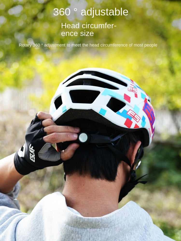 Eslnf Bicycle Riding Helmet Highway Mountain Bicycle Helmet Men and Women Integrated Breathable Universal Use Helmet