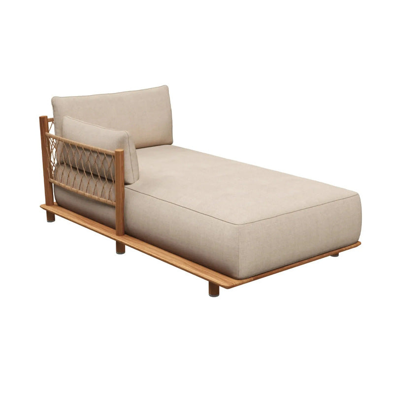 Outdoor Sofa Courtyard Villa Leisure Waterproof Hotel Homestay Outdoor Garden Terrace Solid Wood Rattan Sofa Set