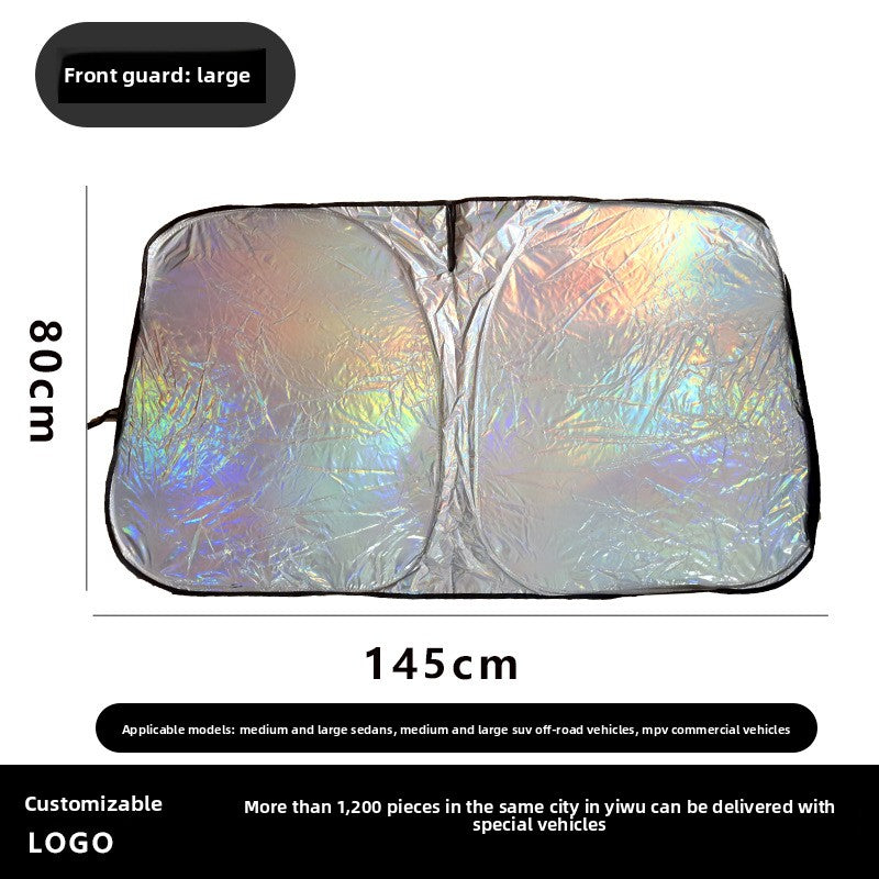 Summer Car Sunshade Silver Coated Cloth Sun Protection Car Heat Insulation Car Interior Anti-Glare Sunshade Curtain Front Sunshade
