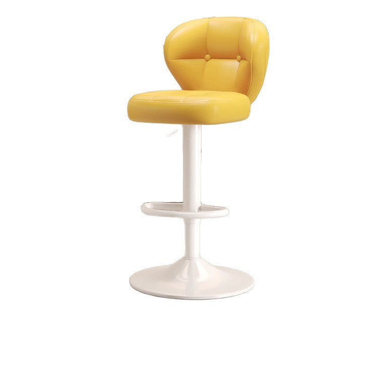 Comfortable Widened Seat Front Desk Cashier Bar Stool Light Luxury High Leg Stool Home Lifting Rotating Backrest Bar Chair