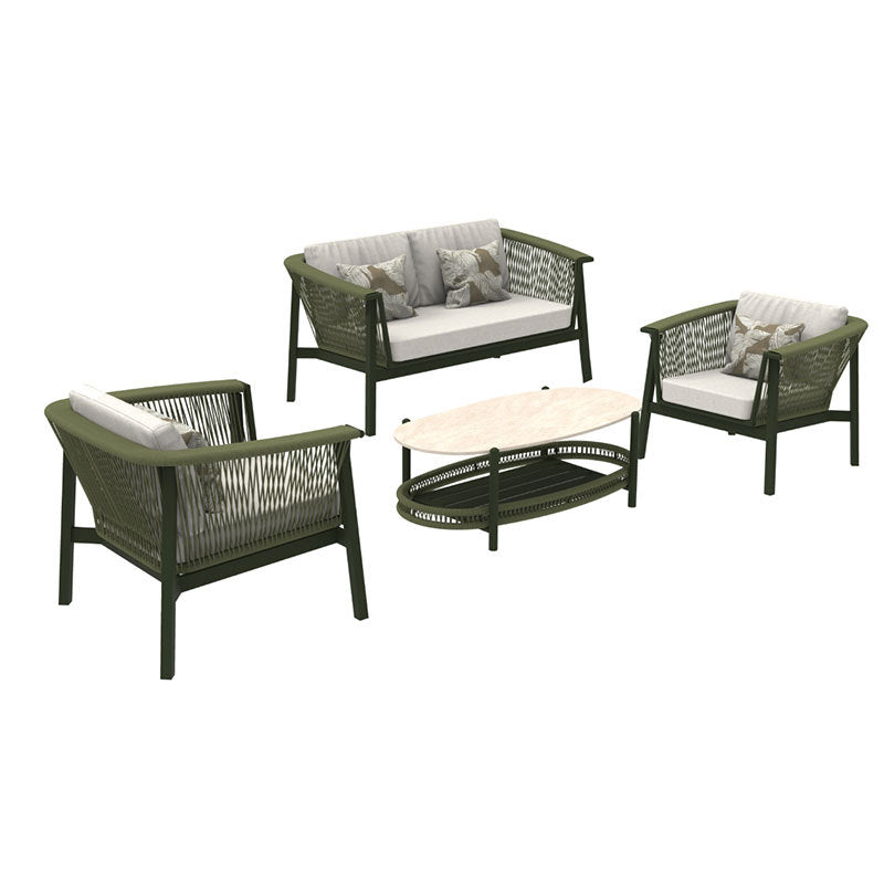 Outdoor Sofa High-End Aluminum Alloy Villa Balcony Courtyard Garden Homestay Hotel Nordic Outdoor Leisure Sofa Chair