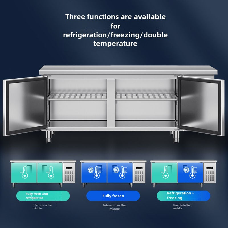 [Light of Domestic Goods] Frozen to Keep Fresh Workbench Freezer Commercial Household Refrigerator Freezer Console Double Temperature Freezing