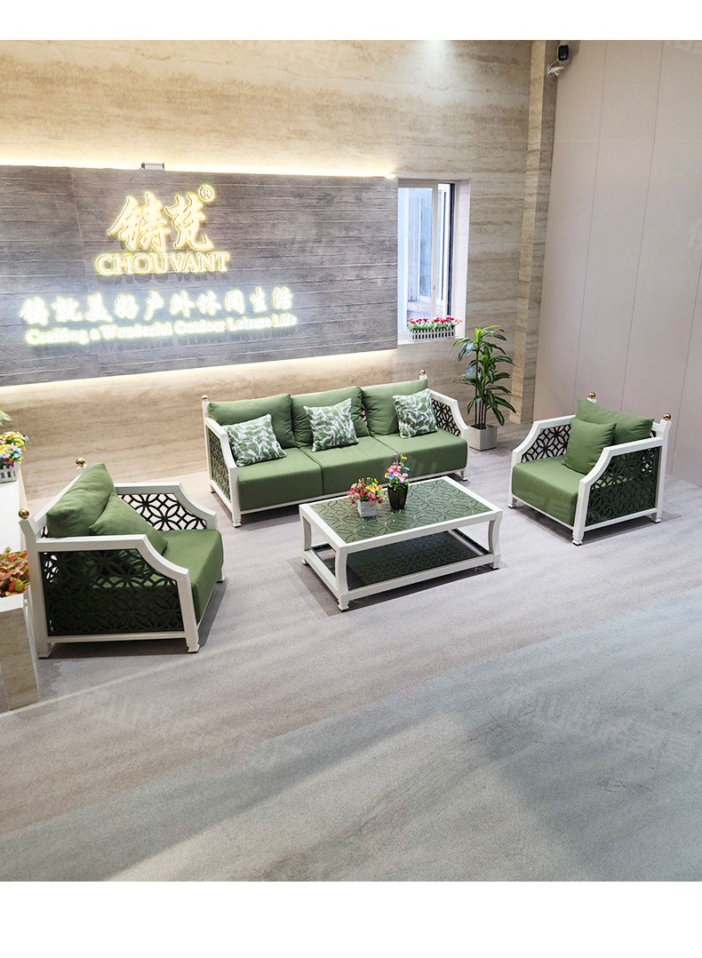 Outdoor Sofa High-End Aluminum Alloy Villa Balcony Courtyard Garden Homestay Hotel Nordic Outdoor Leisure Sofa Chair