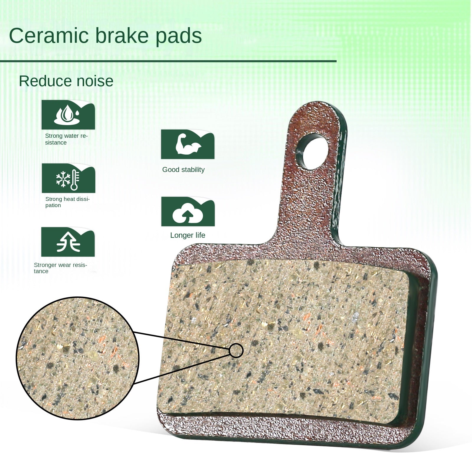 BUCKLOS Mountain Bike Brake Pads Disc Brake MT200 Heat Dissipation Metal Brake Pads Resin Ceramic Brake Pads