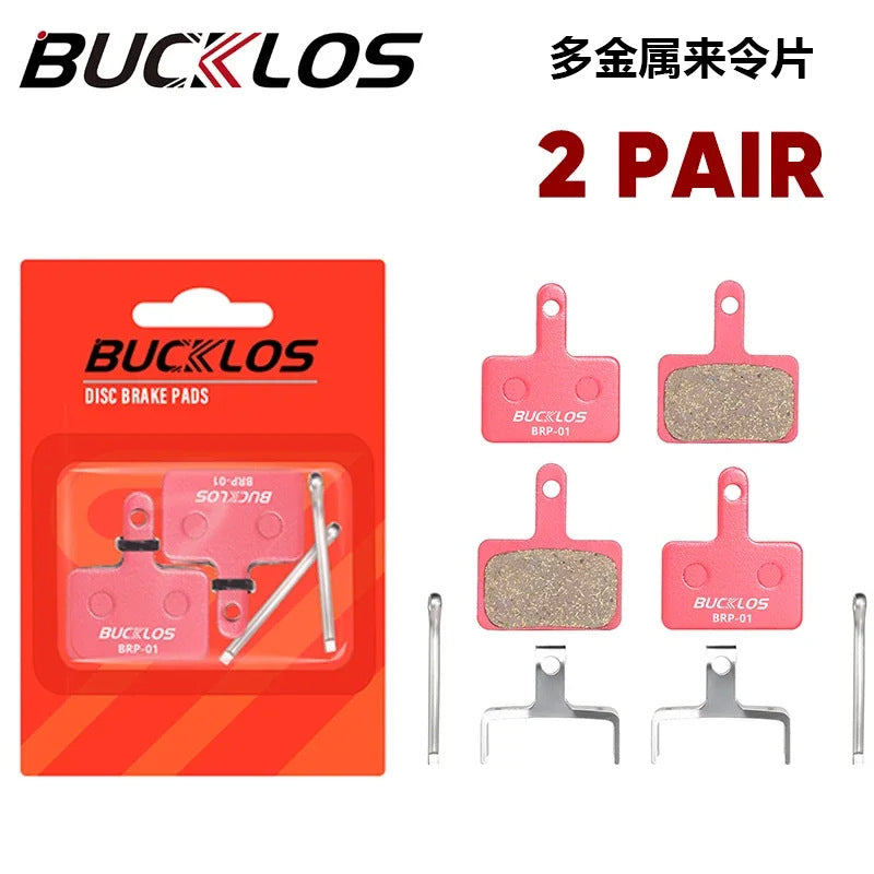 BUCKLOS Mountain Bike Brake Pads Disc Brake MT200 Heat Dissipation Metal Brake Pads Resin Ceramic Brake Pads