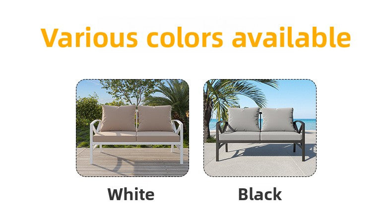 Outdoor Leisure Iron Art Sofa Set Garden Hotel Business Reception Sofa Waterproof Industrial Style Iron Frame Chair
