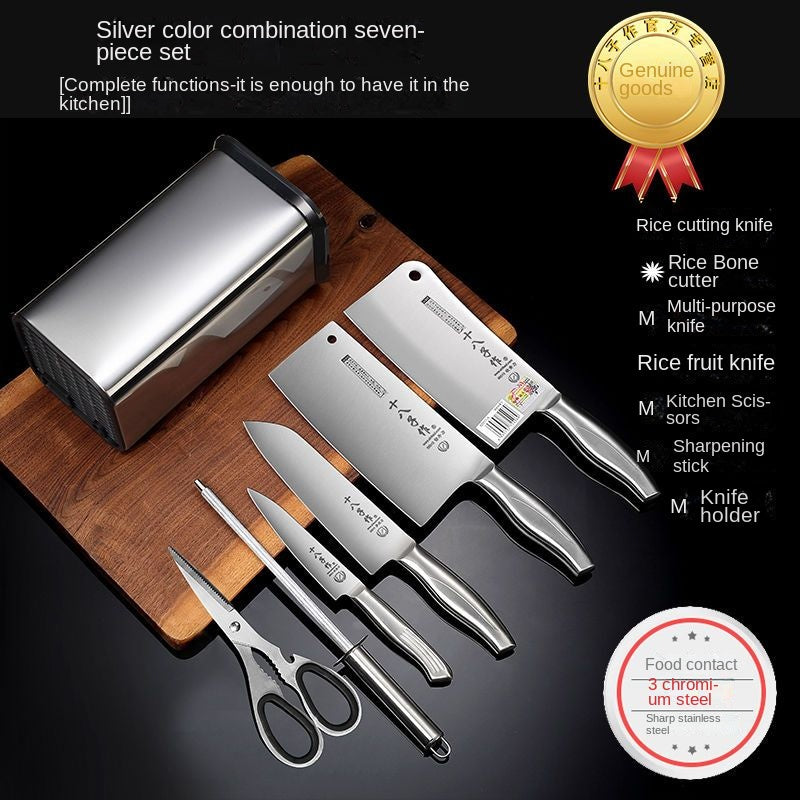 Kitchen knife household kitchen all stainless steel meat, vegetable and bone cutting 7pcs set