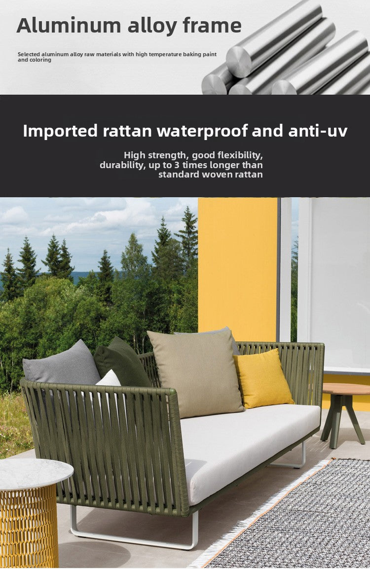 Outdoor Sofa Villa Courtyard Balcony Homestay Hotel Bar Coffee Restaurant Outdoor Waterproof Rattan Chair Set