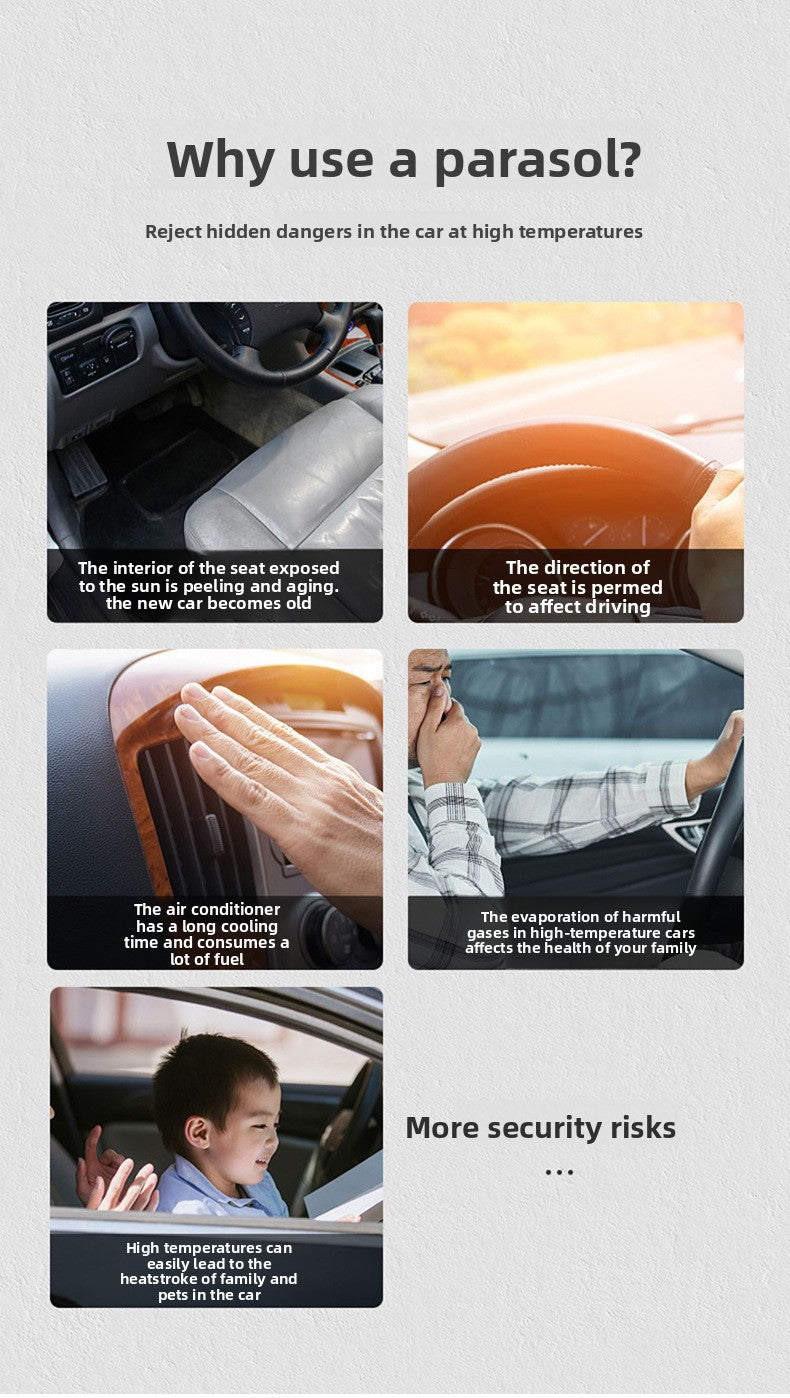 Car Heat Insulation Sunshade Front Windshield Titanium Silver Coated Sunshade Sun Protection Sunshade Curtain Summer Car Sunshade Umbrella