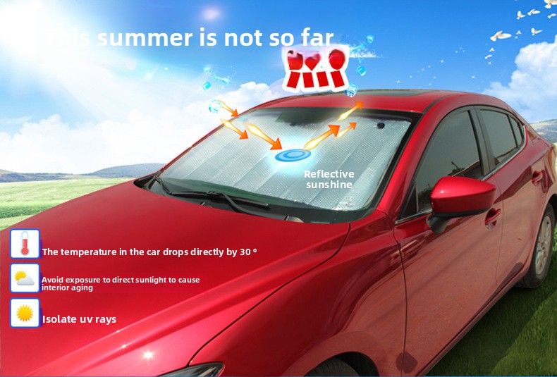 Car Sunshade Car Aluminum Foil Sunshade SUV Sedan Heat Insulation Sun Protection Reflective Wholesale