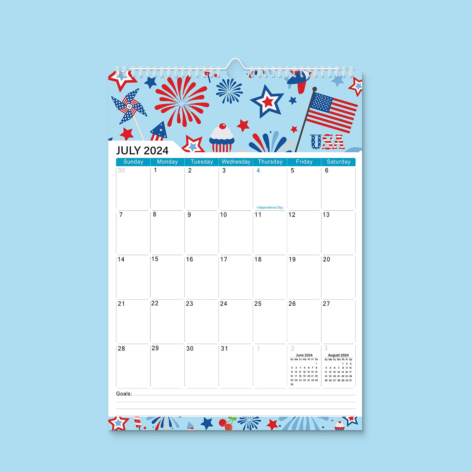 2025 English Wall Calendar in Stock European and American Style Holiday English Version Wall Calendar Desk Calendar Design Printing