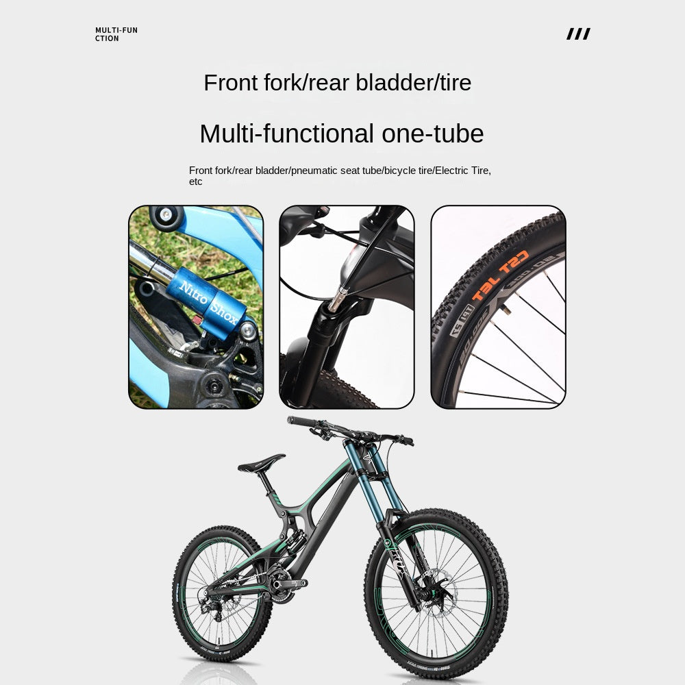 Bicycle Tire Pump Portable American French Valve Road Bike Mountain Bike Household Multi-Function Front Fork Rear Liner Inflatable Equipment