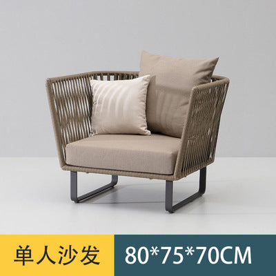 Outdoor Sofa Villa Courtyard Balcony Homestay Hotel Bar Coffee Restaurant Outdoor Waterproof Rattan Chair Set