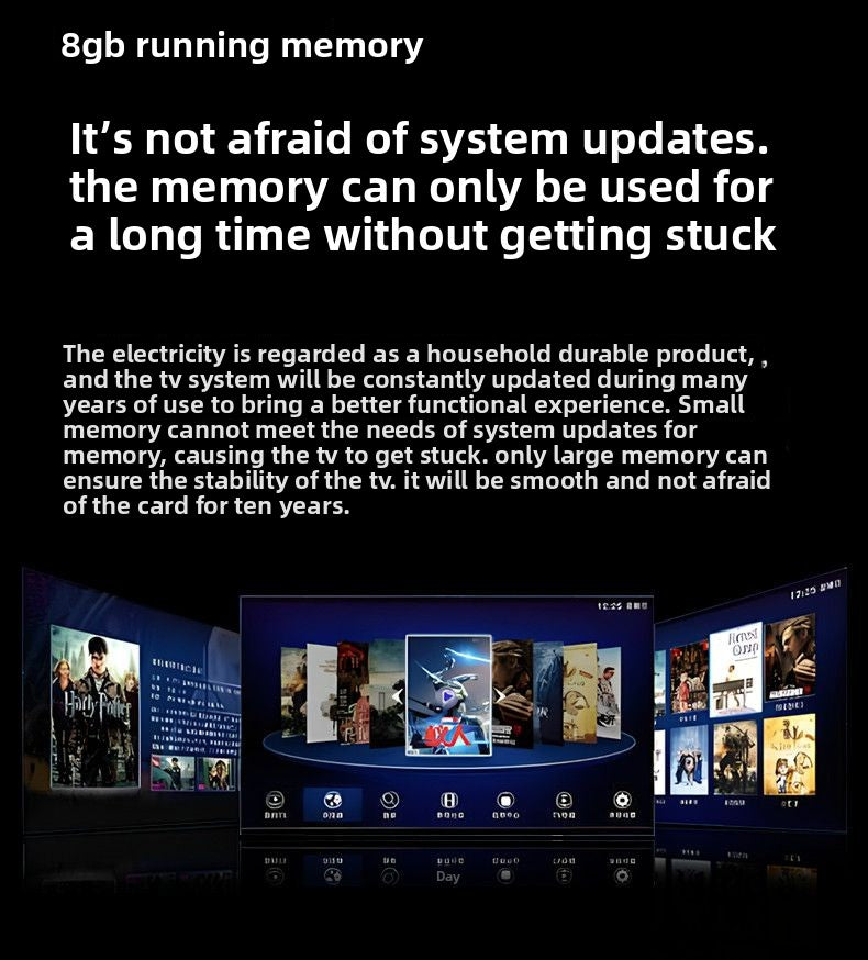Large Screen Borderless Full Screen Ace 100inch Voice Control TV Ultra Clear Eye Protection Wall Mount 85/75/65/ 55inch